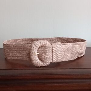 Anthropologie Pinky-Beige/Light Pink Textured Stretch Waist Belt